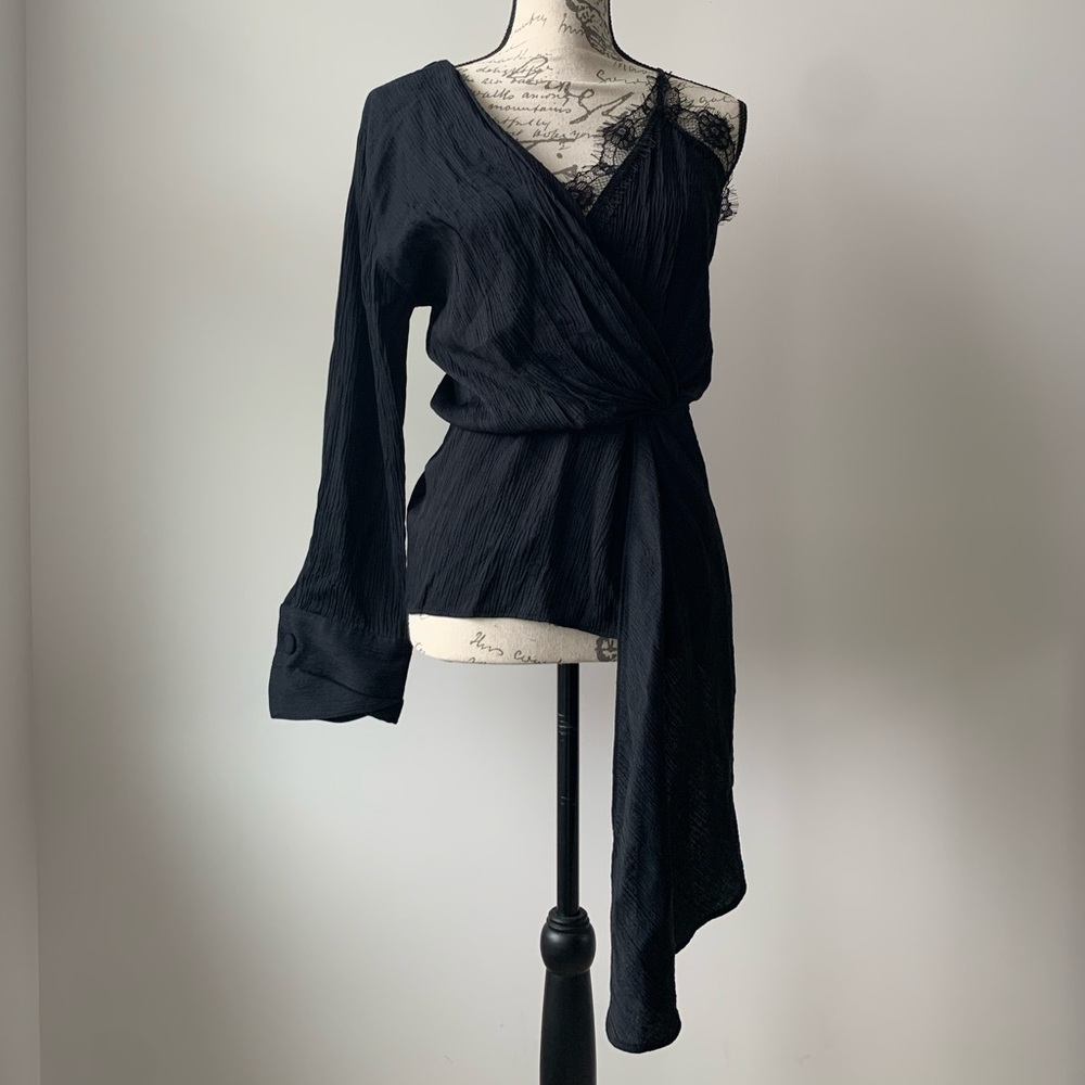 Elegant Black Wrap Top